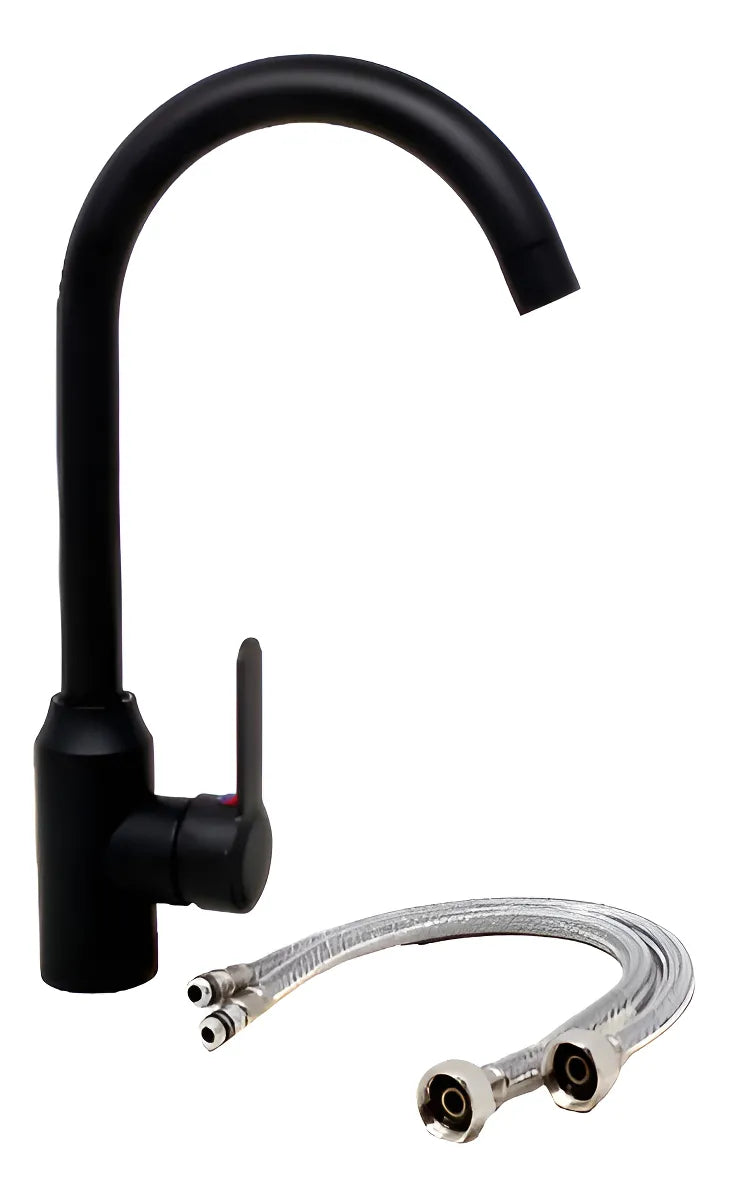 Monocomando Completo Para Pileta Color Negro Mate