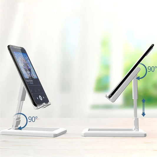Soporte Celular De Mesa Con Pie Regulable Blanco