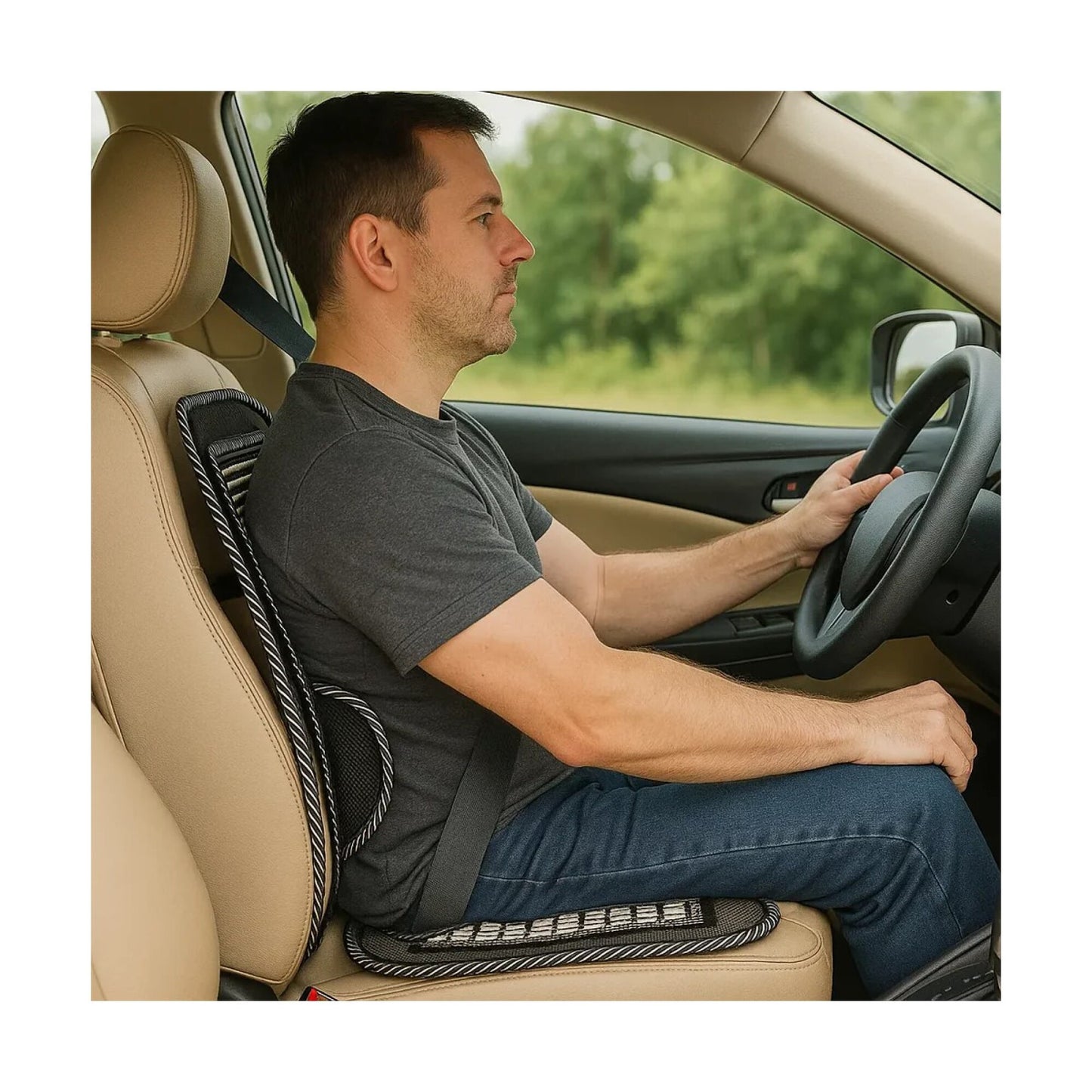 Respaldo Ergonómico de Bambú para Coche