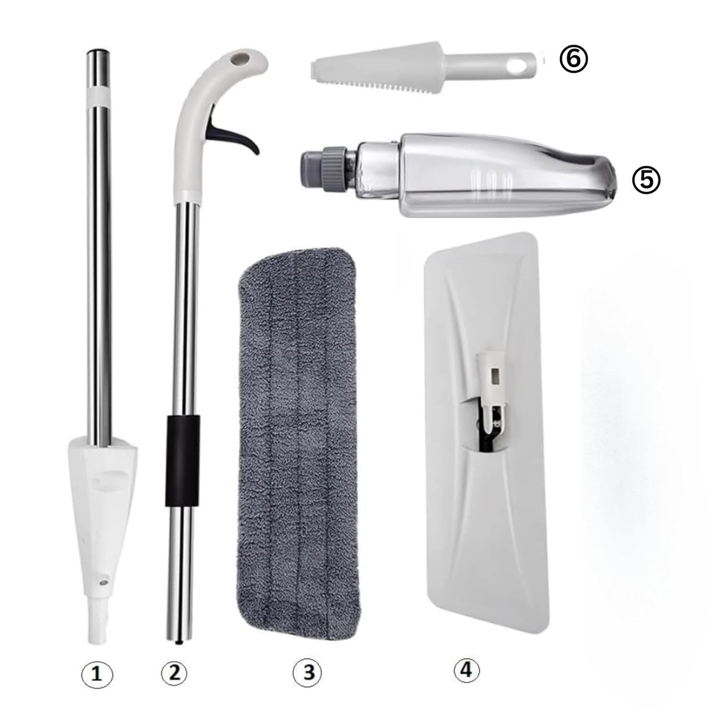 Mopa Para Piso Giratoria Spray De Limpieza Trapeador Aurora Blanco