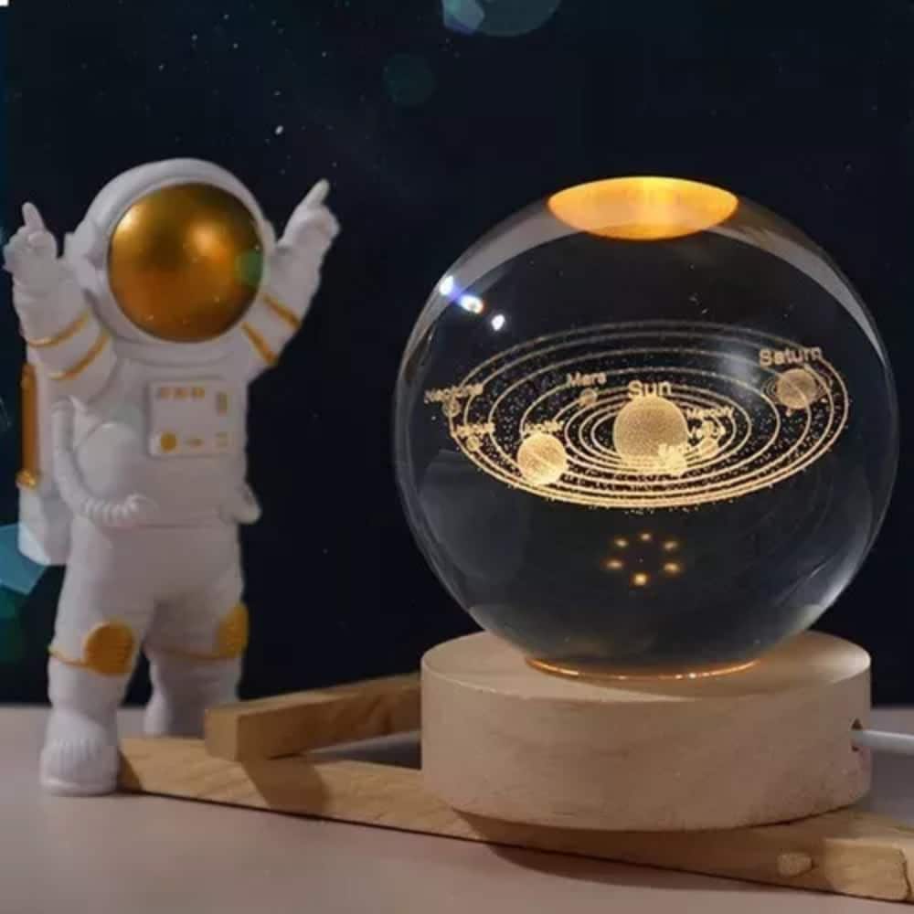 Lampara Veladora De Cristal Sistema Solar 6cm