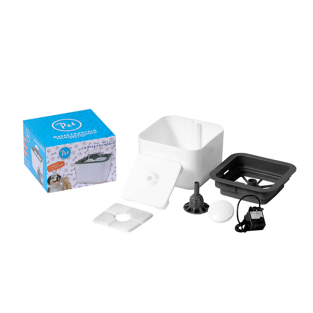 Fuente Bebedero Cuadrado para mascotas con Filtro