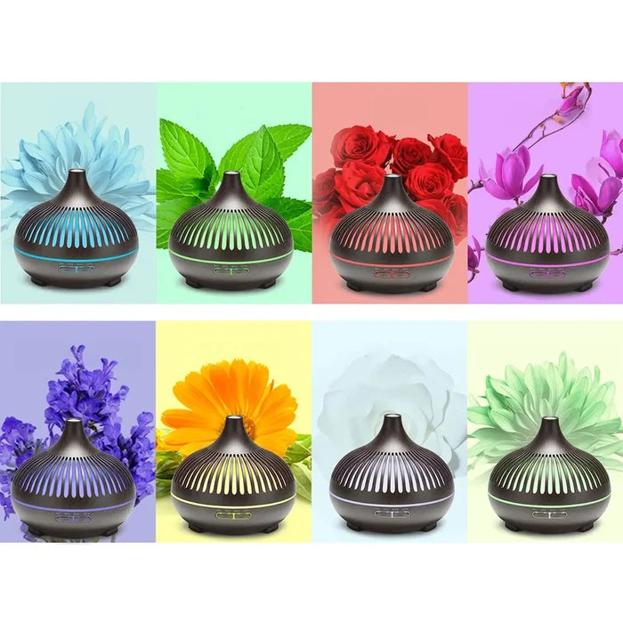Kit Difusor de Aromas Humidificador 550ml LED + 12 Aceites Esenciales