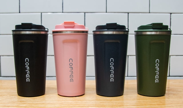 Vaso Termico Mug Coffee 510ml Verde Azul Rosado y Negro