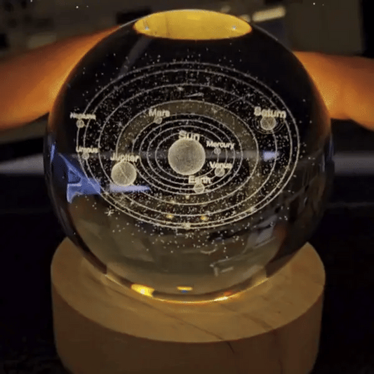 Lampara Veladora De Cristal Sistema Solar 6cm