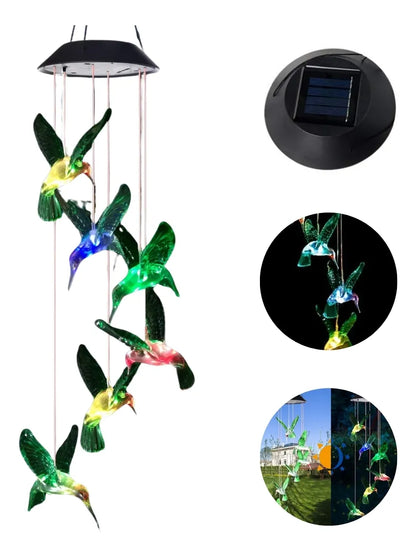 Llamador De Angeles Colgante Colibri Picaflor Carga Solar