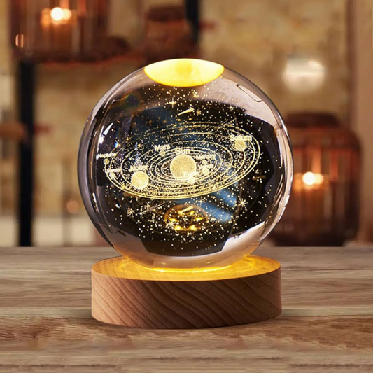 Lampara Veladora De Cristal Sistema Solar 6cm