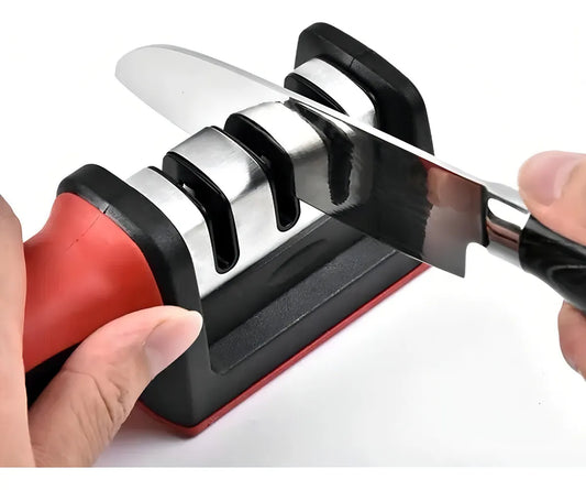 Afilador Manual 3 en 1 para Cuchillos y Tijeras – Afilado Profesional y Preciso