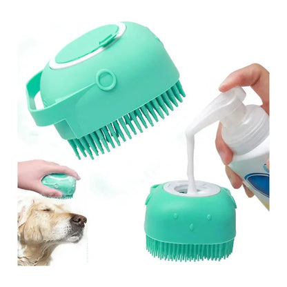 Cepillo para Bañar Mascotas con Dispensador de Jabón