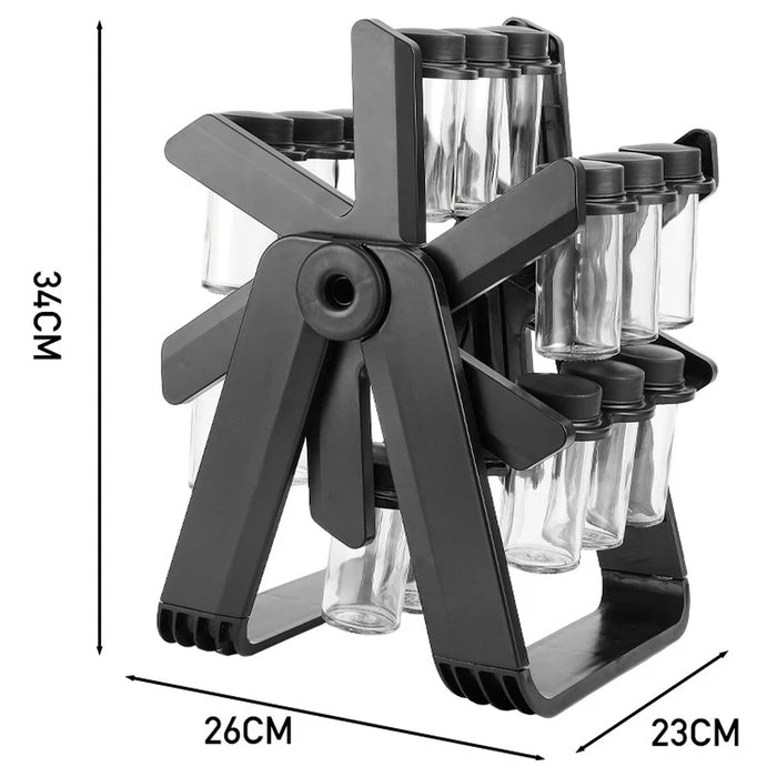 Set de 18 Especieros 360° Frascos de Vidrio de 100ml c/u