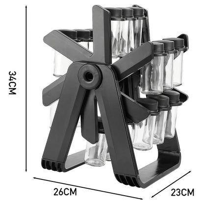 Set de 18 Especieros 360° Frascos de Vidrio de 100ml c/u
