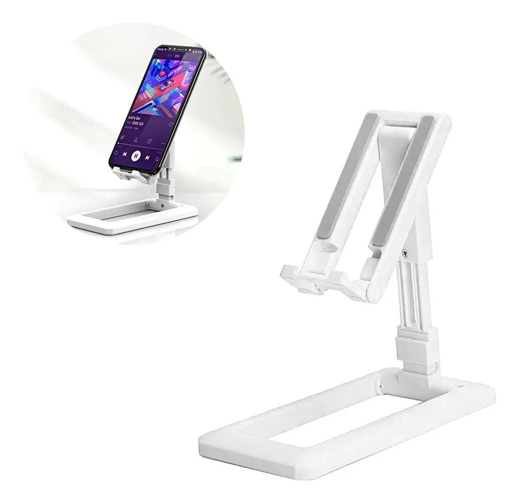 Soporte Celular De Mesa Con Pie Regulable Blanco