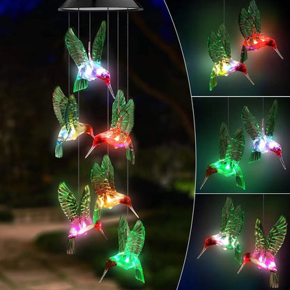 Llamador De Angeles Colgante Colibri Picaflor Carga Solar