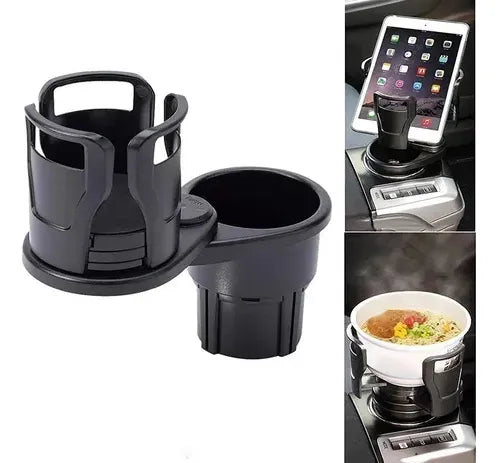 Soporte Porta Vaso Doble Para Auto Coche Universal Calidad Negro