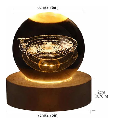 Lampara Veladora De Cristal Sistema Solar 6cm