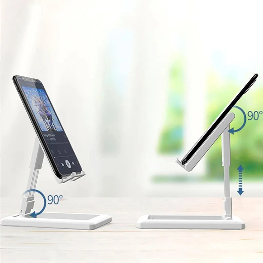 Soporte Celular De Mesa Con Pie Regulable Blanco