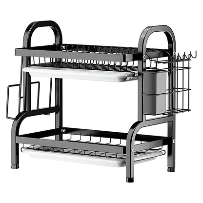 Escurridor De Platos 2 Niveles De Metal Acero Inoxidable