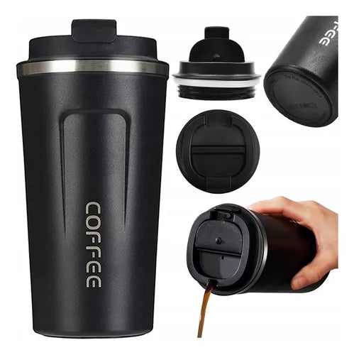 Vaso Termico Mug Coffee 510ml Verde Azul Rosado y Negro