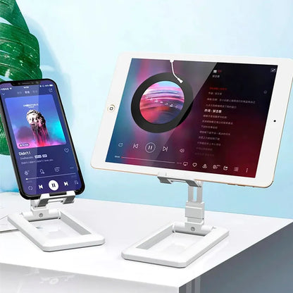 Soporte Celular De Mesa Con Pie Regulable Blanco