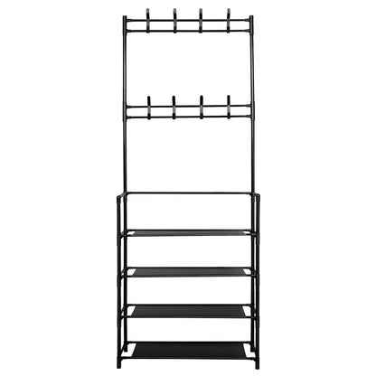 Perchero y Zapatero Metálico DecoTeam con 4 Niveles y 8 Ganchos Removibles, 80 x 30 x 154cm