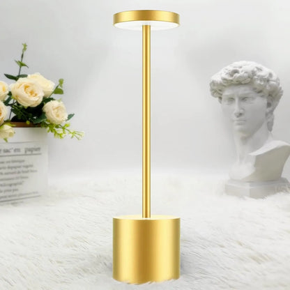 Lámpara De Mesa Luz Led Táctil Recargable Usb Restaurante Estructura Dorado