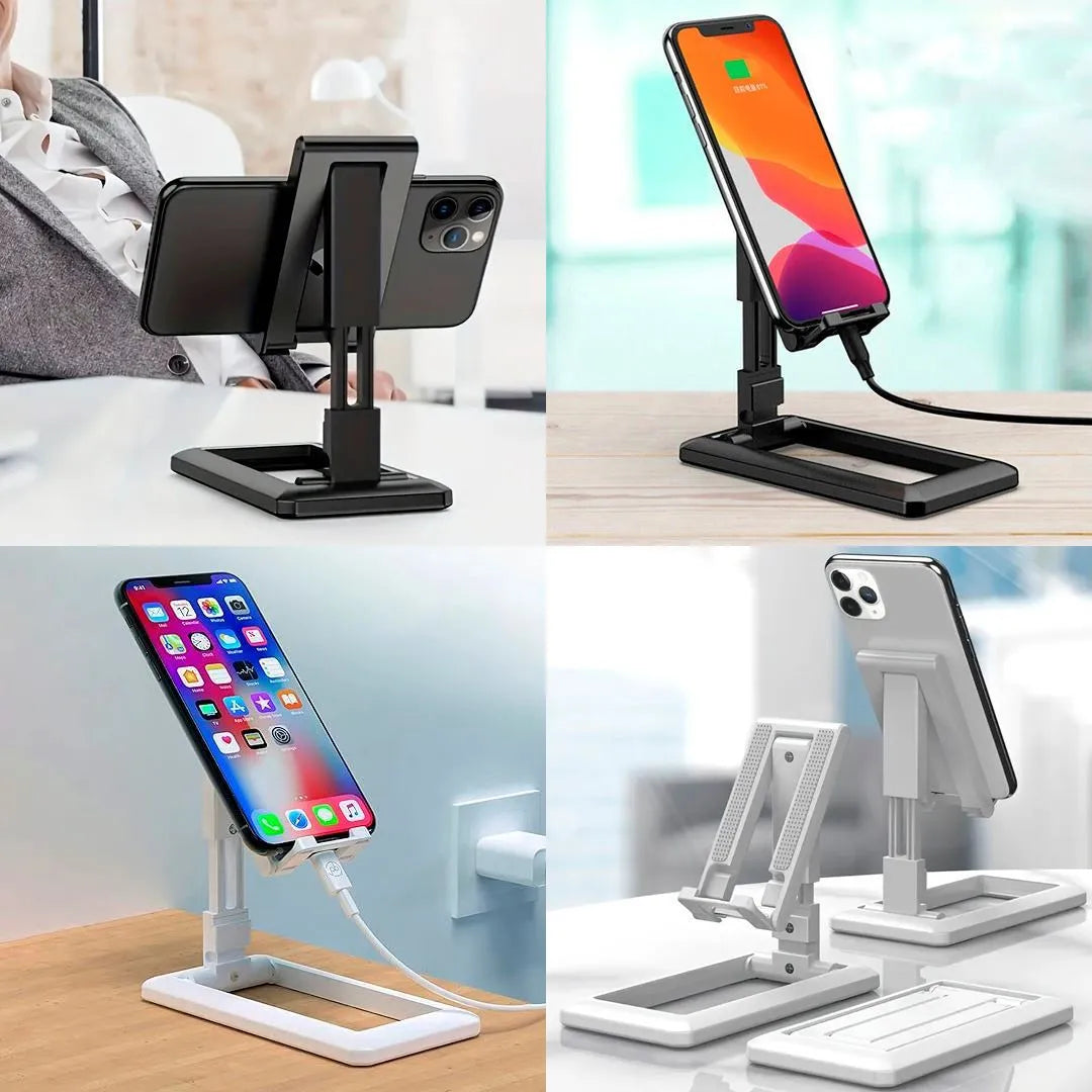 Soporte Celular De Mesa Con Pie Regulable Blanco