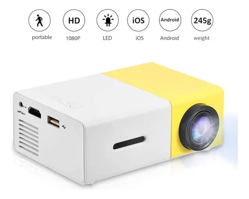 Mini Proyector LED Full HD 1920x1080 Control Remoto HDMI USB