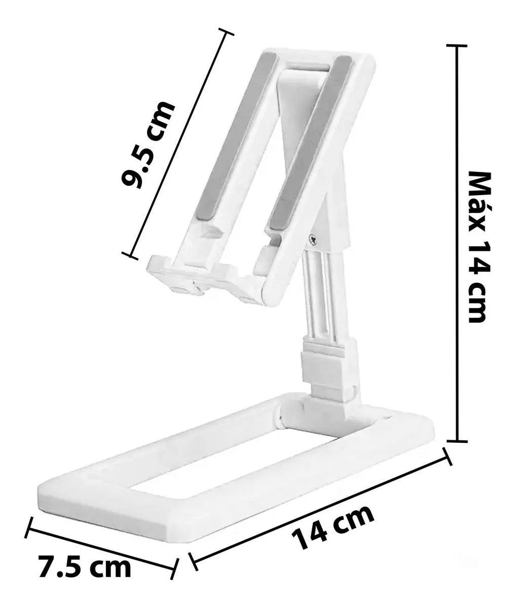 Soporte Celular De Mesa Con Pie Regulable Blanco