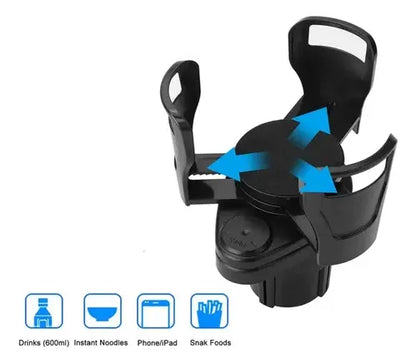 Soporte Porta Vaso Doble Para Auto Coche Universal Calidad Negro