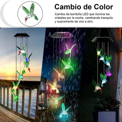 Llamador De Angeles Colgante Colibri Picaflor Carga Solar
