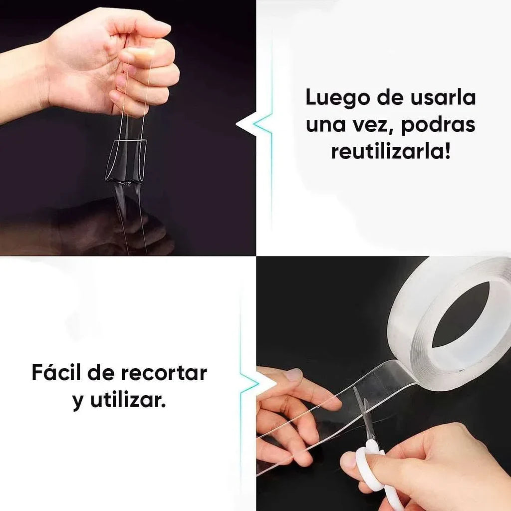 Cinta de Doble Faz Transparente de 5m
