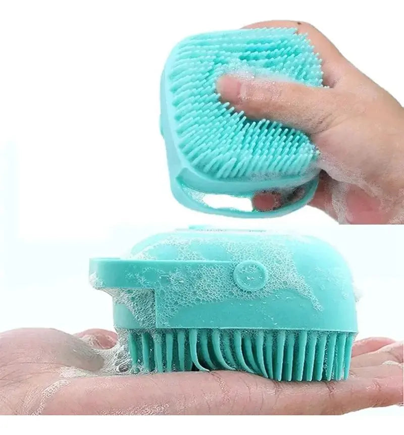 Cepillo para Bañar Mascotas con Dispensador de Jabón